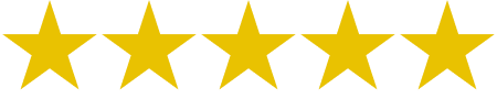 Five golden stars representing excellent service or quality.